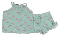 2 set - Světlemodrý top s plameňáky + kraťasy Primark