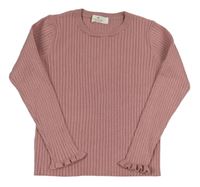 Starorůžový žebrovaný lehký svetr H&M