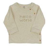 Smetanová melírovaná propínací mikina s nápisem zn. H&M