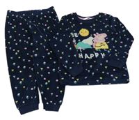 Tmavomodré vzorované sametové pyžamo s Peppou M&S