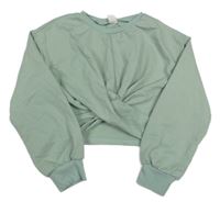 Zelená crop mikina shein