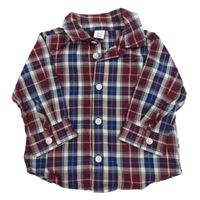 Vínovo-tmavomodrá kostkovaná košile Old Navy