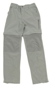 Světlešedé šusťákové outdoorové kalhoty s odepínacími nohavicemi alive