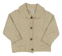 Světlebéžový propínací vlněný svetr H&M