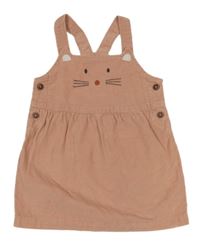 Světlerůžové laclové manšestrové šaty s čumákem Lupilu