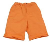 Oranžové plátěné chino kraťasy 