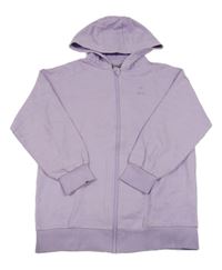 Lila propínací mikina s kapucí 