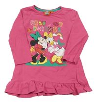 Růžové šaty s Mickeym a Daisy a volánkem disney