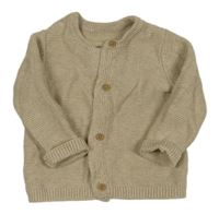 Béžový propínací svetr s nápisem na zádech F&F