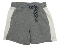 Šedo-bílé teplákové kraťasy kiabi