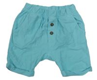 Modré teplákové kraťasy s knoflíky manguun