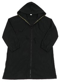 Černá lehká parka s kapucí Shein