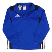 Modrá sportovní funkční mikina s logem Adidas