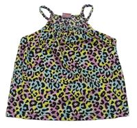 Černo-barevný crop top s leopardím vzorem Kiki&Koko