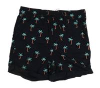 Černé plátěné kraťasy s palmami zn. Primark