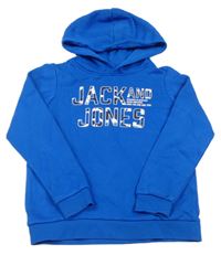 Modrá mikina s logem a kapucí Jack & Jones