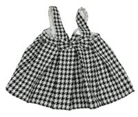 Černo-bílá vzorovaná laclová sukně s mašlí River Island