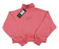 Nové - Růžová crop mikina s nápisem a rolákem zn. HYPE