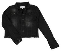 Černá riflová crop bunda Mangun