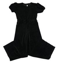 Černý žebrovaný sametový kalhotový overal George