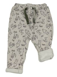 Světlešedé melírované zateplené tepláky se zvířátky Ergee