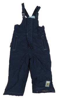 Tmavomodré šusťákové laclové oteplovačky 