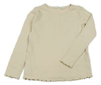 Béžové žebrované triko H&M