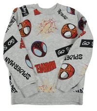 Světlešedá mikina se Spidermany Primark