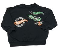 Černá mikina s auty a nápisy - Hot Wheels 