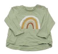 Světlezelené triko s duhou Name it