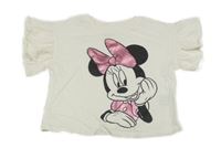 Bílé crop tričko s Minnie H&M