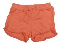 Korálové kraťasy s bambulkami a mašlí 