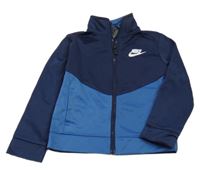 Tmavomodro-modrá propínací sportovní mikina s logem Nike