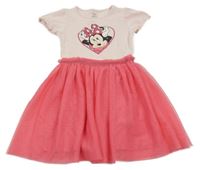 Růžové šaty s Minnie a tylovou sukní C&A