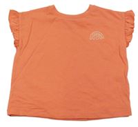 Korálové tričko s duhou a volánky George