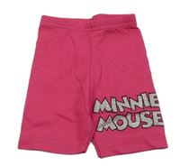 Fuchsiové elastické kraťasy s nápisem 