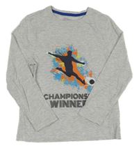 Světlešedé triko s fotbalistou Primark