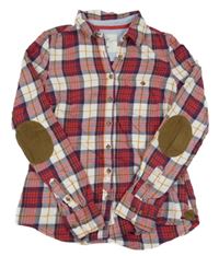 Červeno-bílo-modrá kostkovaná košile H&M