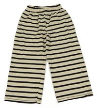 Smetanovo-černé pruhované pletené široké tepláky Next