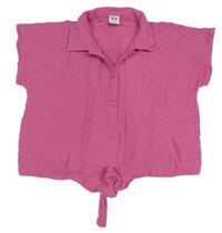 Fuchsiová crop mušelínová halenka Y.F.K.