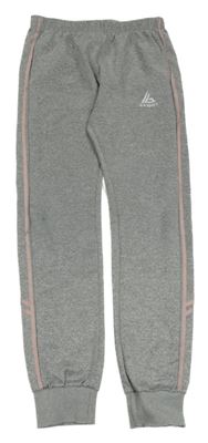 Šedo-růžové sportovní tepláky 