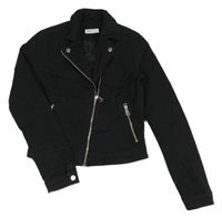 Černý riflový podšitý crop křivák H&M
