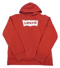 Červená mikina s logem a kapucí Levi´s