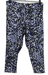 Dámské světlemodro-tmavomodré vzorované sportovní capri legíny M&S