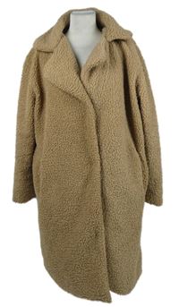 Dámský béžový huňatý kabát Boohoo 