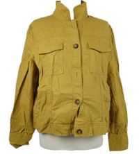 Dámská okrová lněná košilová lněná bunda Next 