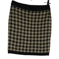 Dámská černo-béžová kostkovaná pletená sukně Qed London 