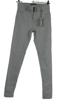 Nové - Dámské šedé skinny rifle Primark 