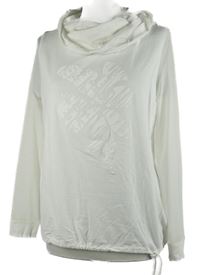 Dámské bílé triko s tylovými rukávy a komínovým límcem Kenny S.