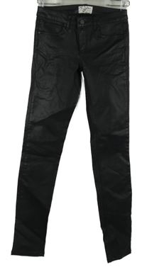 Dámské černé koženkové skinny kalhoty Miss Denim 